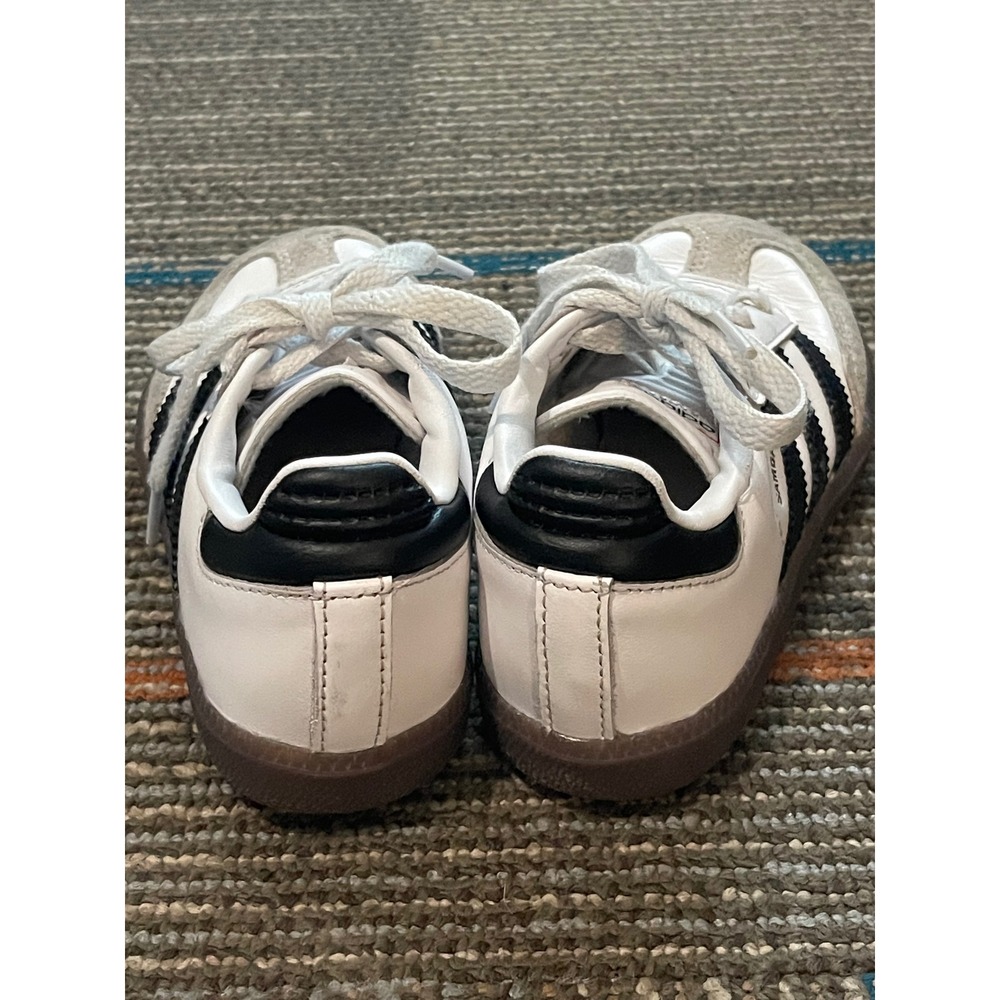 Adidas Samba Classic Kids Sneakers White Black Gum Sole Indoor Soccer Shoes I05 - Picture 2 of 4